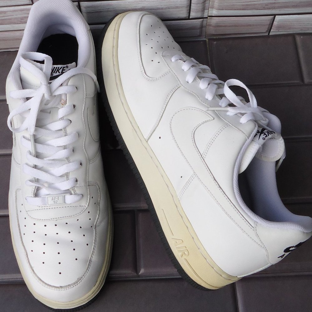 SIZE 14. NIKE AIR FORCE-1 AF-1'82 leather sneakers shoes.